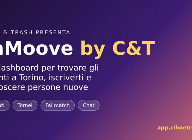 InMoove by C&T: la dashboard per trovare eventi a Torino, iscriversi e conoscere persone nuove