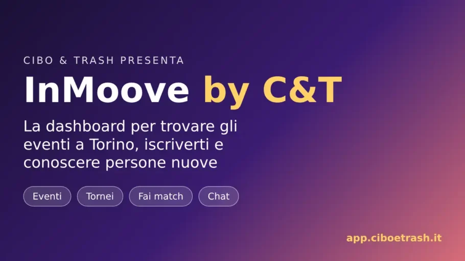 InMoove by C&T: la dashboard per trovare eventi a Torino, iscriversi e conoscere persone nuove